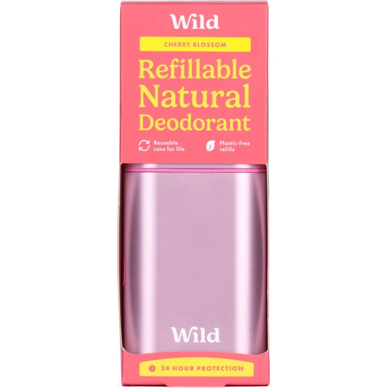 Wild Pink Case & Cherry Blossom Refillable Natural Deodorant 40g