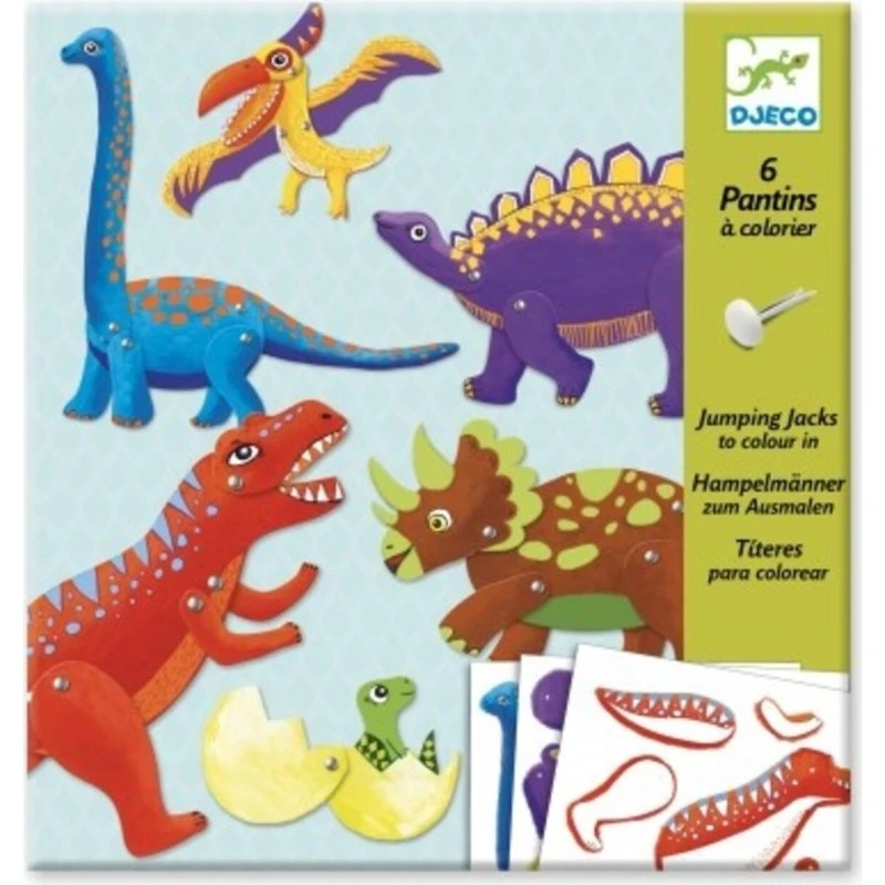 Djeco Knutselset Dino's – 6 beweegbare dinosaurussen