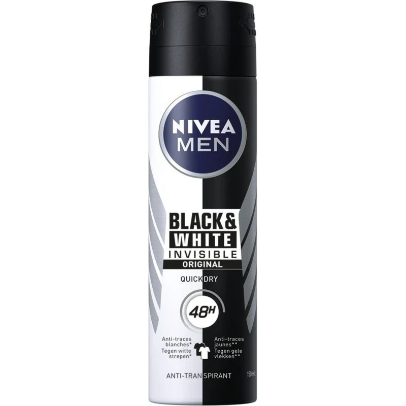 Nivea Men Black & White Invisible Deodorant Spray 150ml