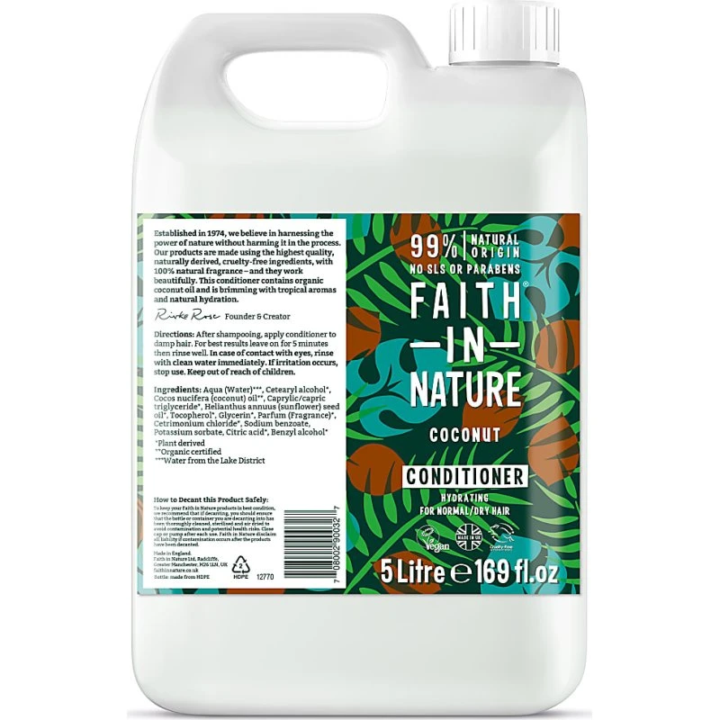 Faith in Nature Kokosnoot Conditioner 5L Navulverpakking