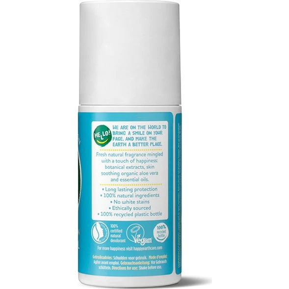 Happy Earth Pure Deodorant Roll-On Cedar Lime 75ml