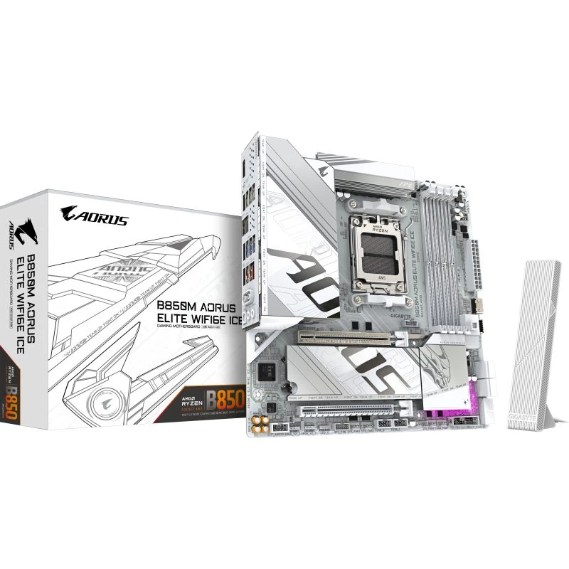 GIGABYTE B850M AORUS ELITE WIFI6E ICE AMD B850 AM5 Micro ATX