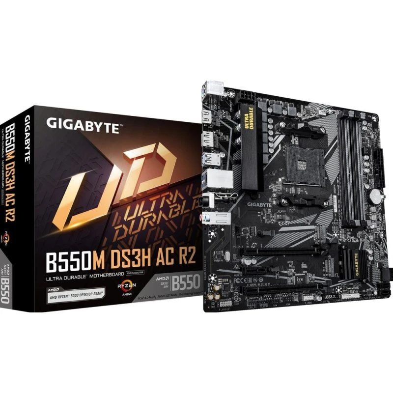 GIGABYTE B550M DS3H AC R2 AMD B550 Moederbord AM4