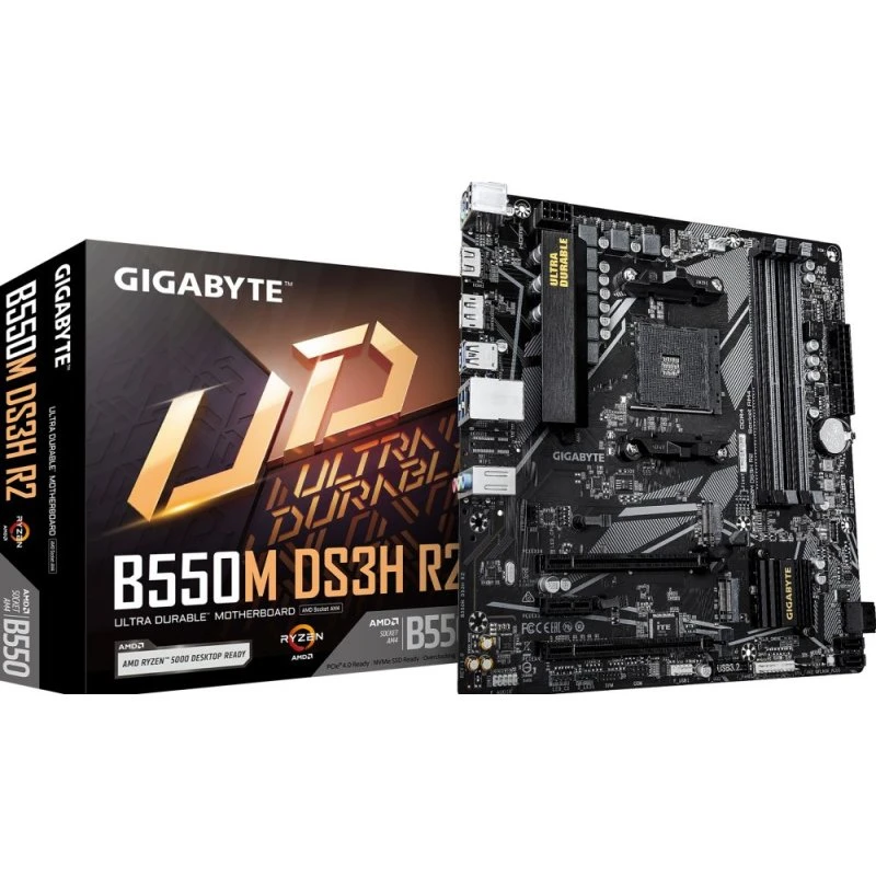 Gigabyte B550M DS3H R2 Moederbord AMD B550 Socket AM4 Micro ATX