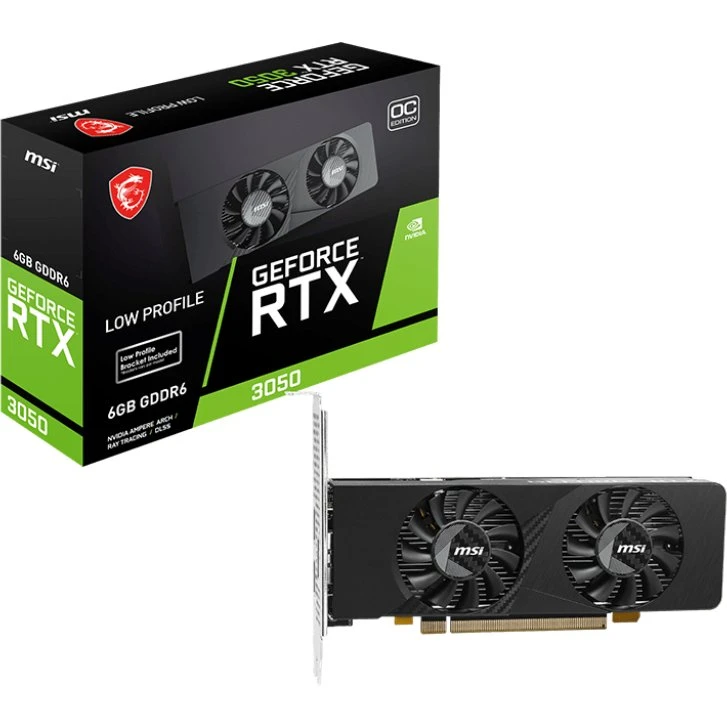 MSI GeForce RTX 3050 LP E 6G OC Videokaart - 6GB GDDR6