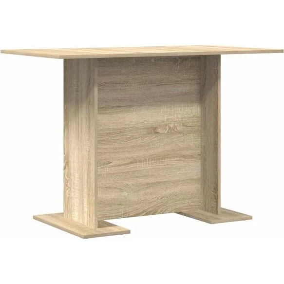vidaXL Eettafel 110x60x75 cm Sonoma eiken - Bewerkt hout