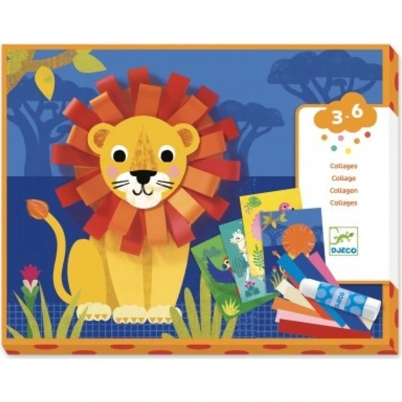 Djeco Knutselset Collage met krullen – 3D dierencollages