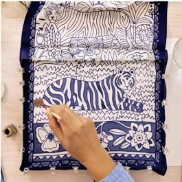 Djeco Atelier 10 Zijdeschilderen – Tijgers 130 x 34 cm