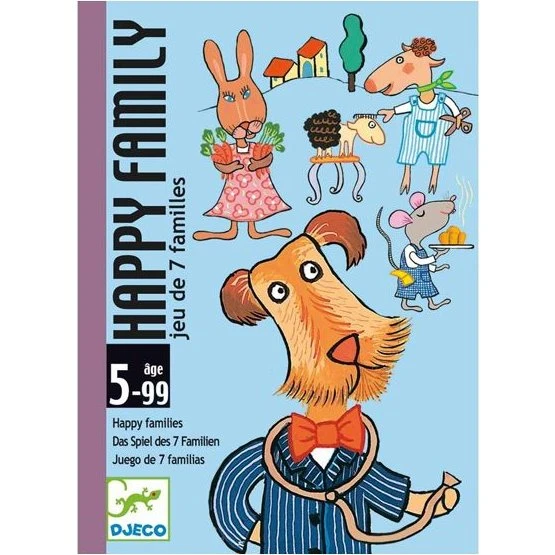 Djeco Happy Family Kartenspel – 7 Familiewereldjes voor kinderen vanaf 5 jaar