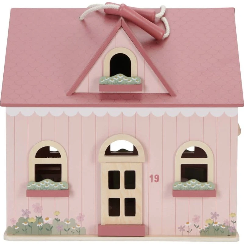 Little Dutch Houten Poppenhuis Draagbaar (Roze)