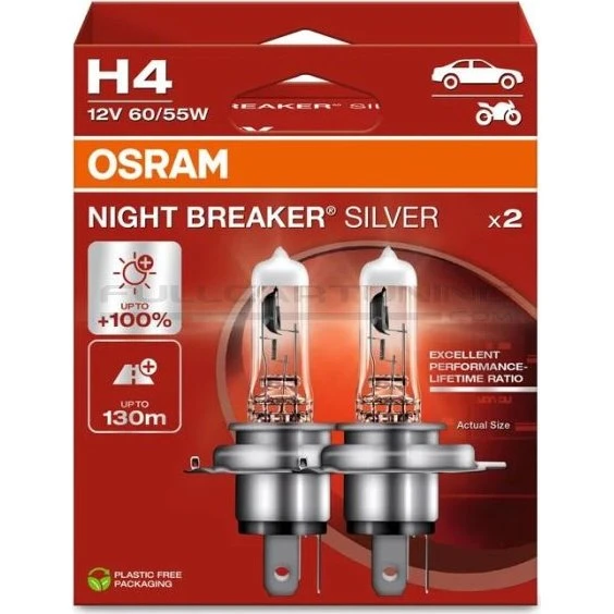 Osram Night Breaker Silver H4 Halogeenlampen Set van 2