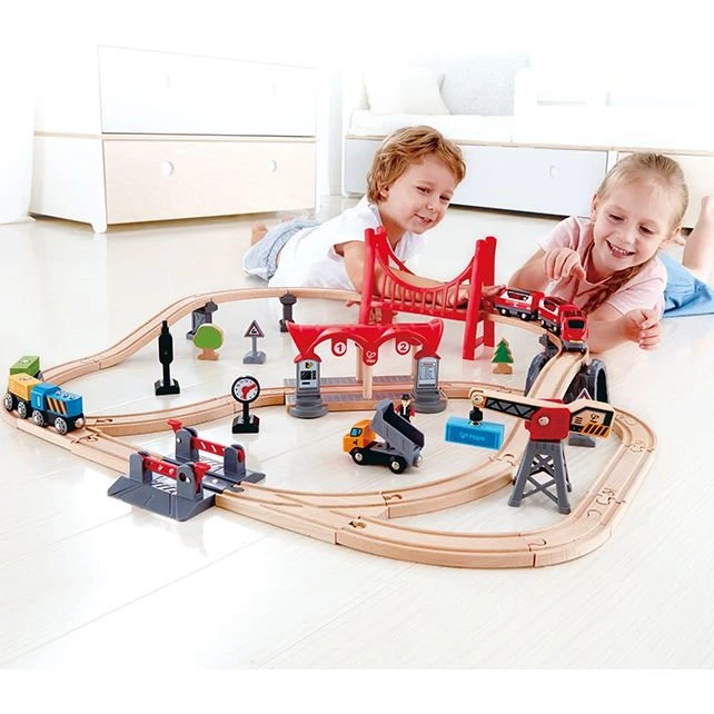 Hape Busy City Rail Set Houten Treinbaan