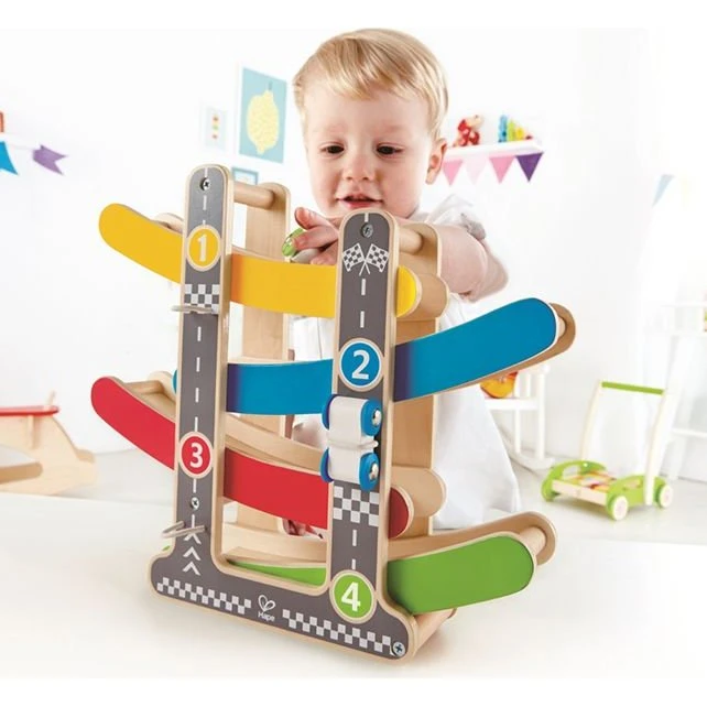 Hape Zigzag Racebaan - Fast Flip met 3 auto's