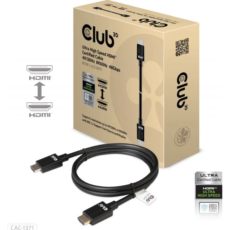 Club 3D Ultra High Speed HDMI 2.1 Kabel 48Gbps 1m CAC-1371