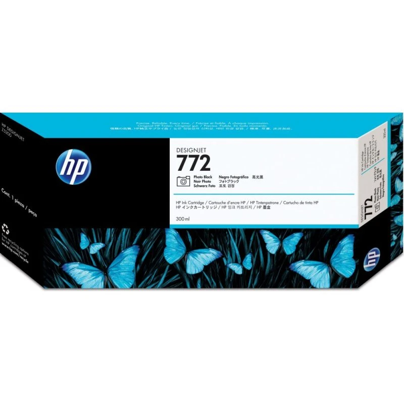HP 772 Zwarte DesignJet Fotoinktcartridge - 300 ml (CN633A)