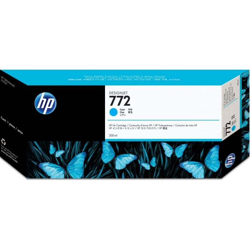 HP 772 Cyaan DesignJet Inktcartridge, 300 ml (CN636A)