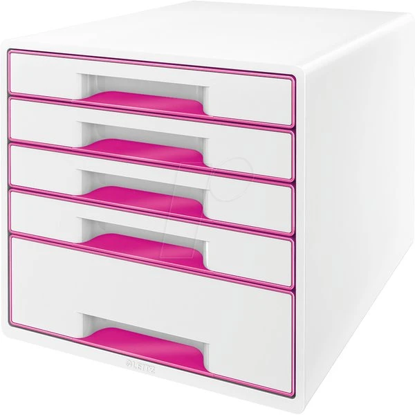Leitz WOW Cube 5 Laden Blok Wit/Roze