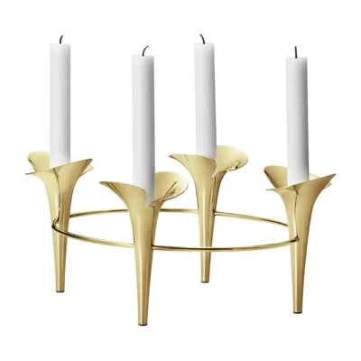 Georg Jensen Bloom Botanica Taper Kaarshouder in 18k-goud-PVD