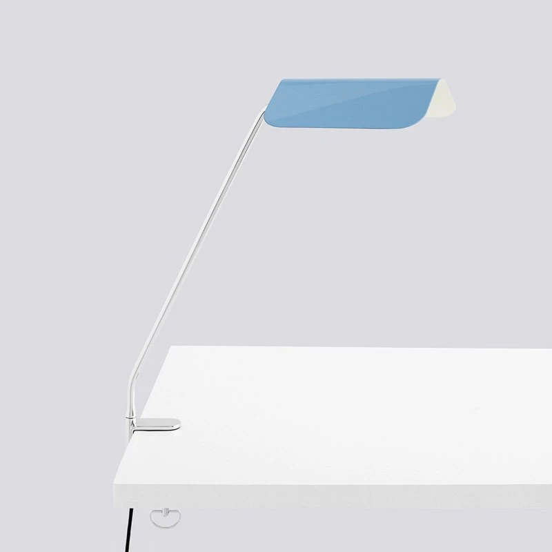 HAY klemlamp Apex, pastelblauw, 43 cm, E14, staal