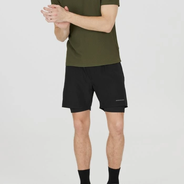 Endurance Kros 2-in-1 Hardloopshorts Heren