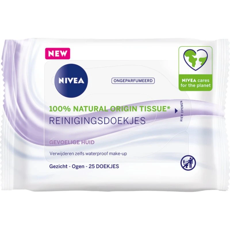 NIVEA 3-in-1 Sensitive Reinigingsdoekjes 25 stuks