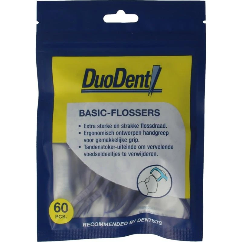Duodent Basic Flossers 60 stuks – Sterke flosdraad met ergonomische grip