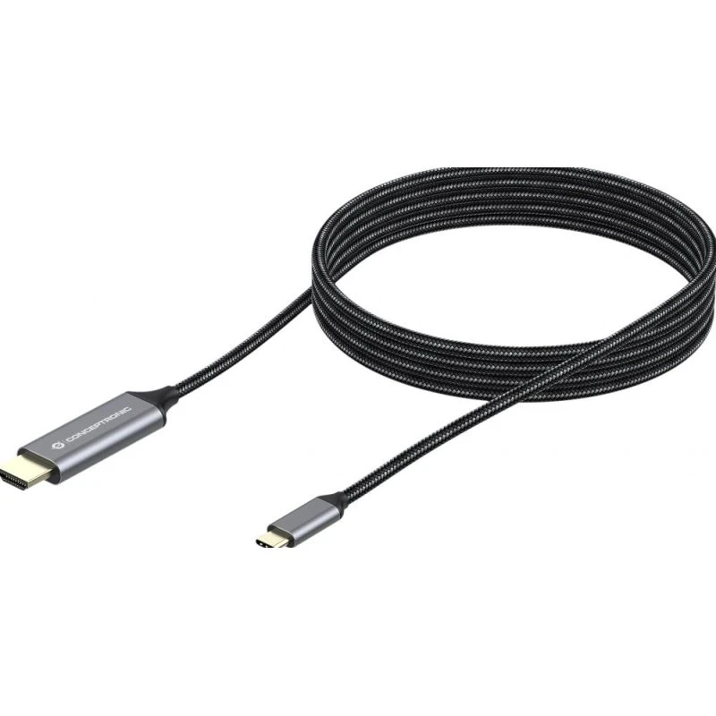 Conceptronic ABBY10G USB Type-C naar HDMI kabel - 2m - Grijs