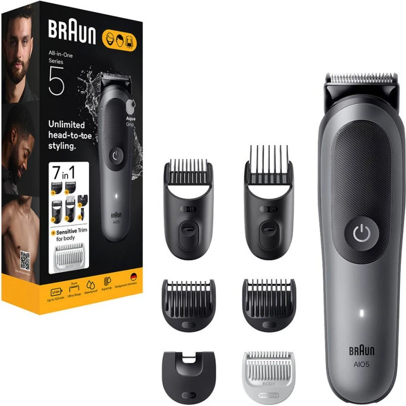 Braun Series 5 AIO5520 7-in-1 Grooming Kit, 120 min batterij, 14 lengtes