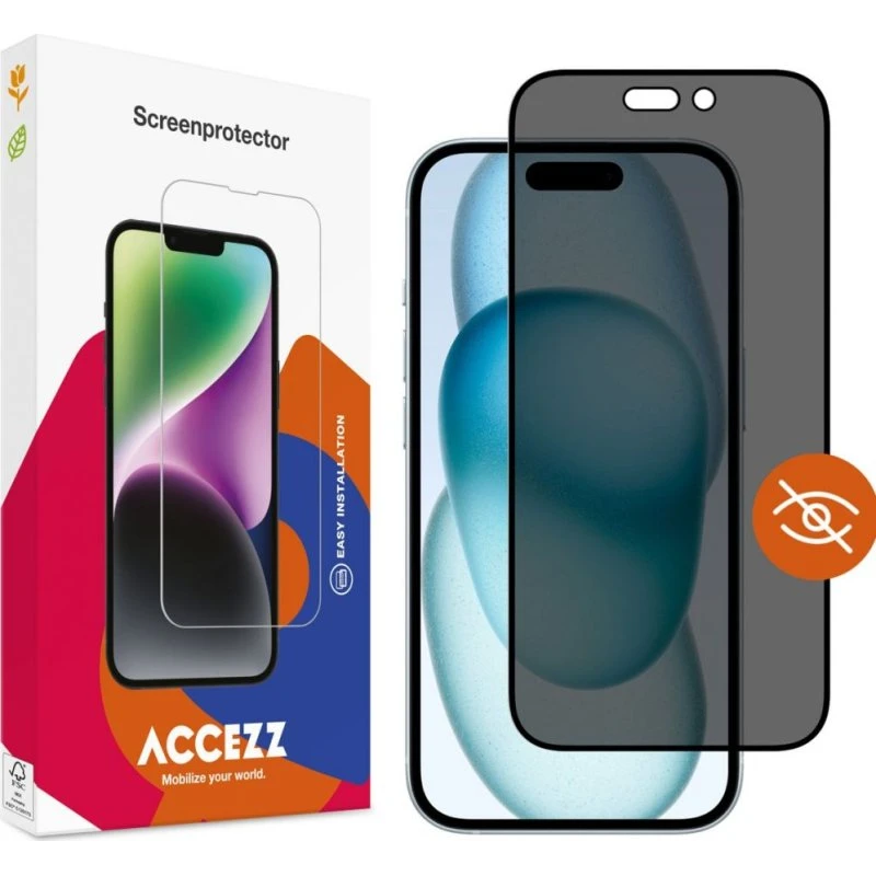 Accezz Gehard Glas Privacy Screenprotector iPhone 14 Pro Max / 15 Plus / 16 Plus