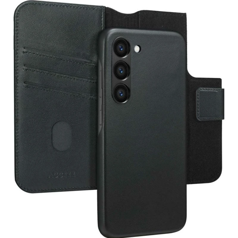 Accezz Leather Bookcase 2-in-1 met MagSafe voor Samsung Galaxy S23 - Onyx Black