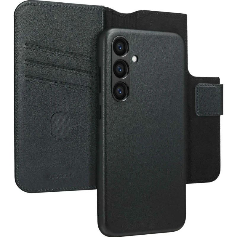 Accezz Leather Bookcase 2-in-1 met MagSafe voor Samsung Galaxy S23 FE - Onyx Black