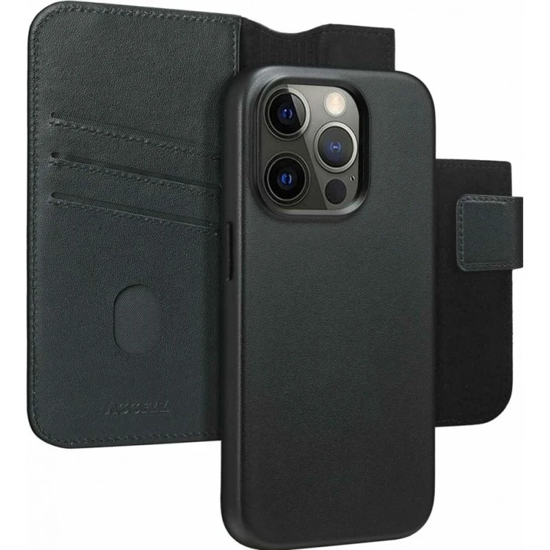 Accezz Leather Bookcase 2-in-1 met MagSafe voor iPhone 15 Pro - Onyx Black