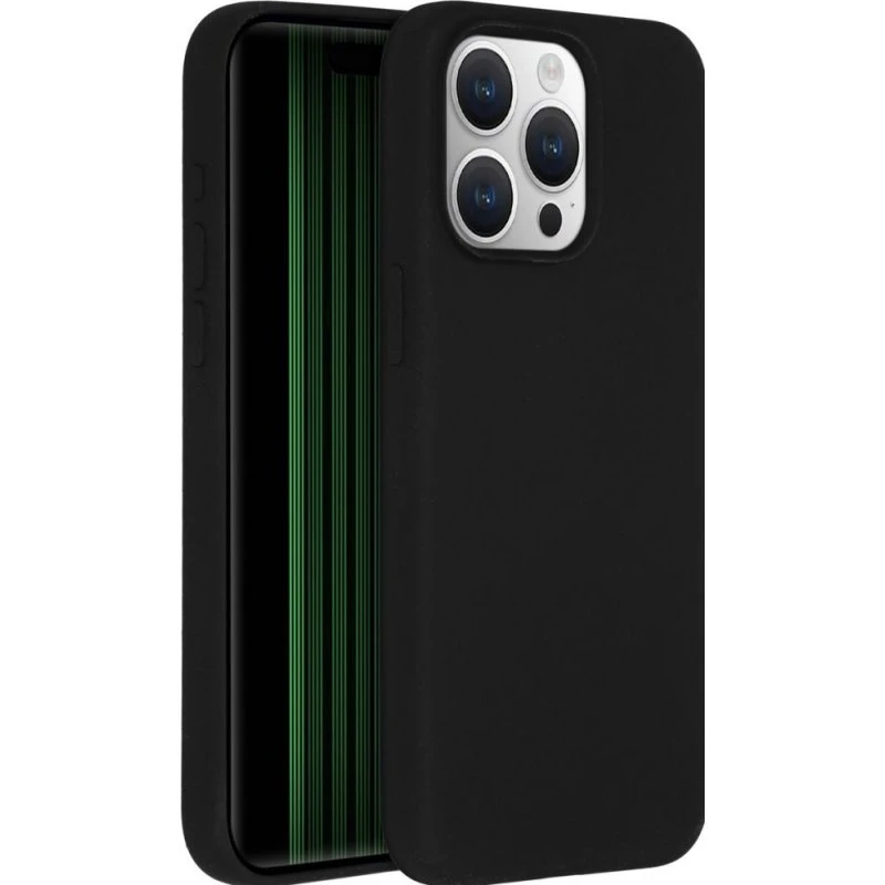 Accezz Liquid Silicone Backcover met MagSafe voor iPhone 15 Pro Max - Zwart