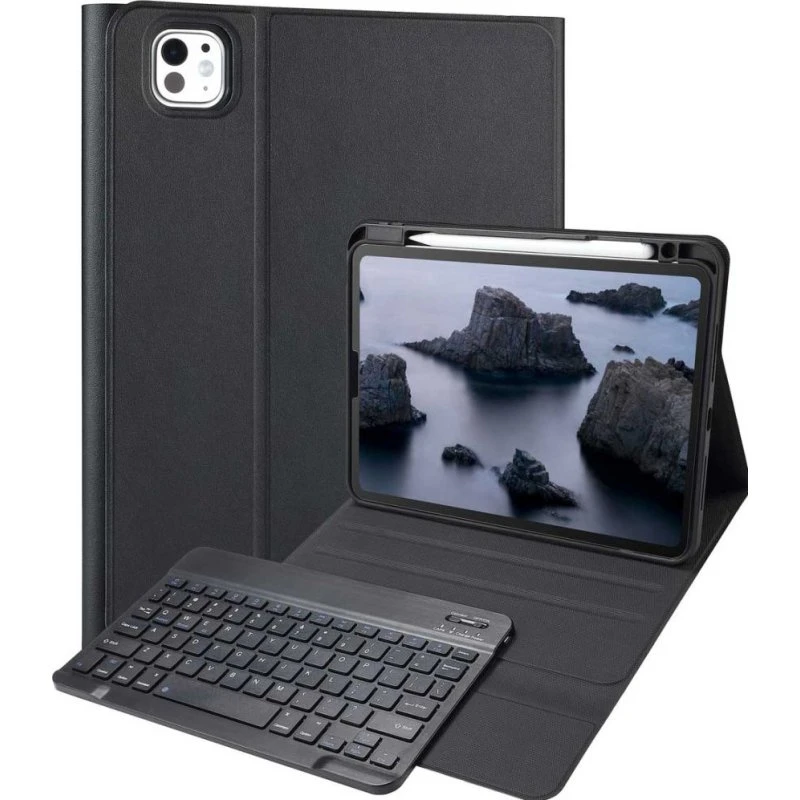 Accezz Bluetooth Keyboard Bookcase iPad Pro 11 (2024/2025) M4/M5 - Zwart