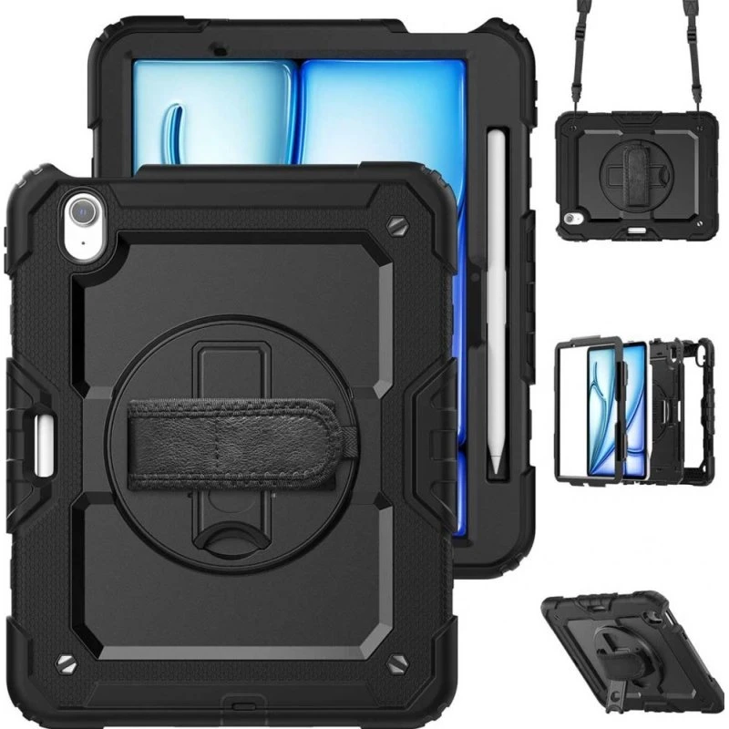 Accezz Rugged Backcover met schouderstrap iPad Air 11 inch (2024-2026)