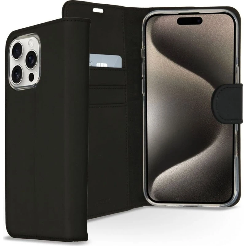 Accezz Wallet Softcase Bookcase iPhone 16 Pro Max - Zwart