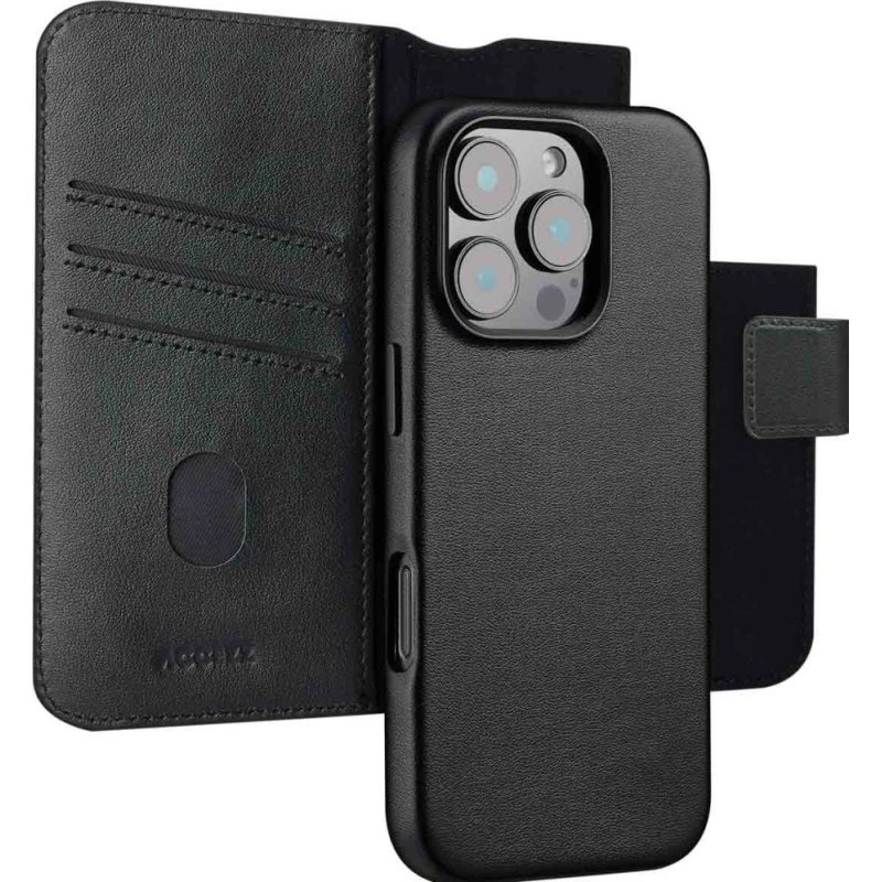 Accezz Leather Bookcase 2-in-1 met MagSafe voor iPhone 16 Pro - Onyx Black
