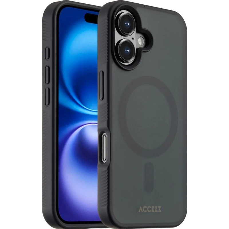 Accezz Rugged Frosted MagSafe Backcover voor iPhone 16 - Zwart