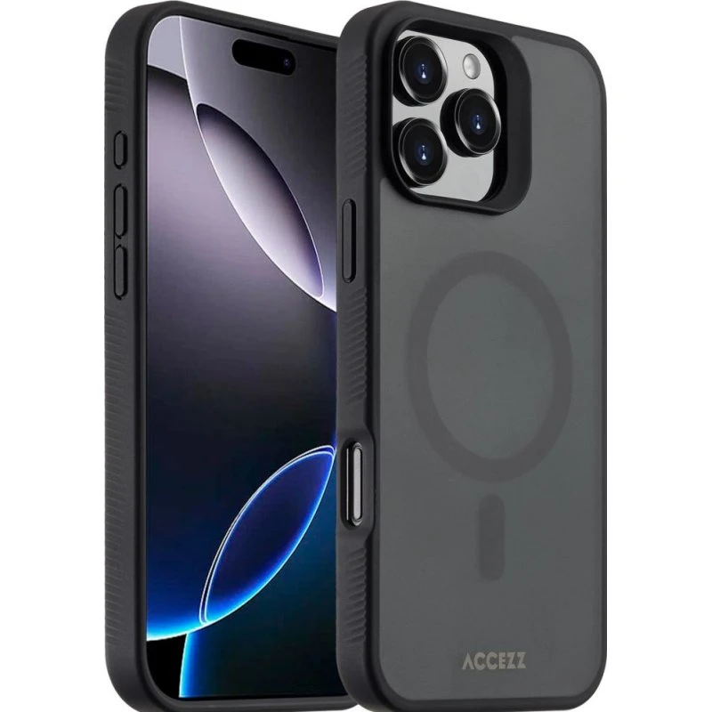 Accezz Rugged Frosted MagSafe Backcover iPhone 16 Pro Max - Zwart