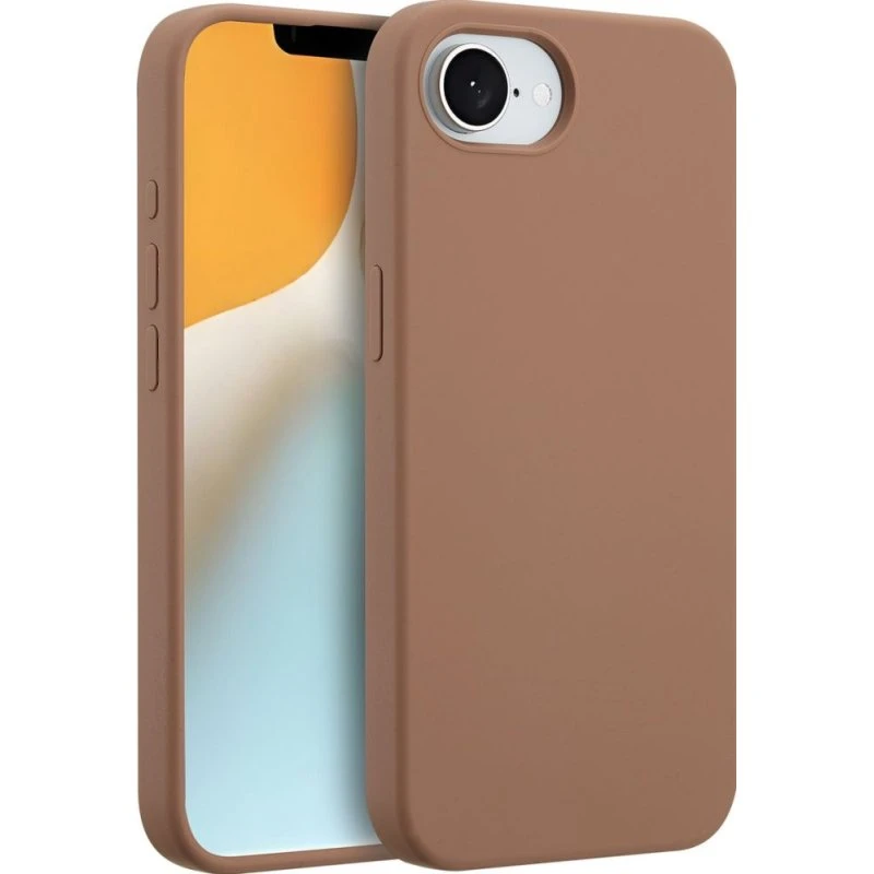 Accezz Liquid Silicone MagSafe Backcover iPhone 17e/16e - Lichtbruin