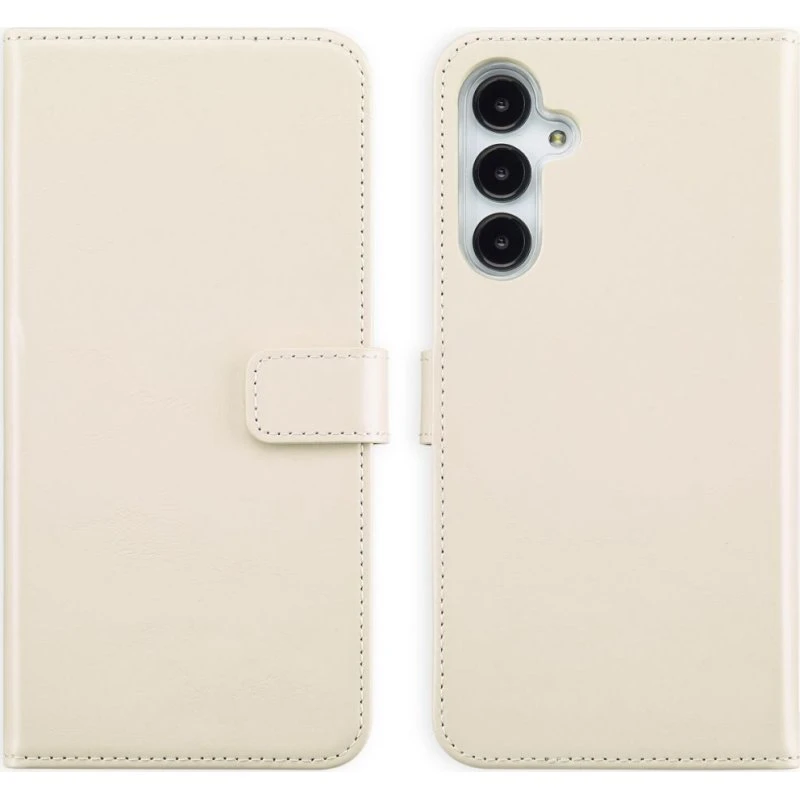 Selencia Echt Leren Bookcase voor Samsung Galaxy A16 - Greige