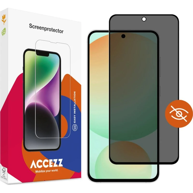 Accezz Privacy Screenprotector Gehard Glas voor Samsung Galaxy S24 FE / A36 / A37 / A56