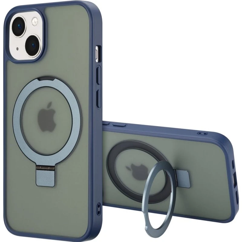 Accezz Ring Stand Backcover met MagSafe voor iPhone 13 - Blauw
