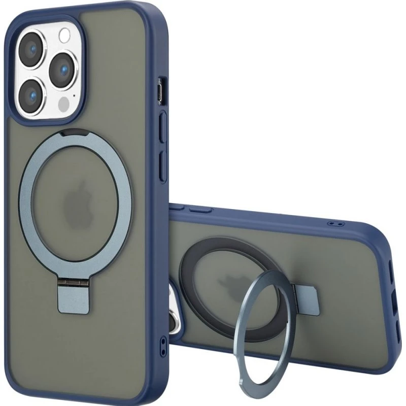 Accezz Ring Stand Backcover met MagSafe voor iPhone 13 Pro - Blauw