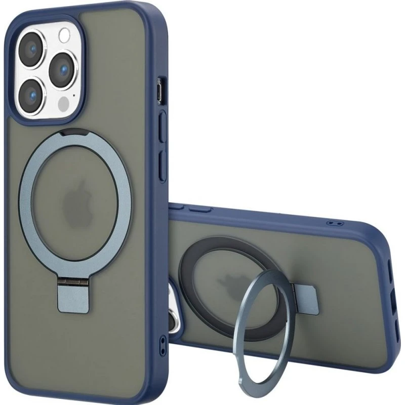 Accezz Ring Stand Backcover met MagSafe voor iPhone 13 Pro Max - Blauw