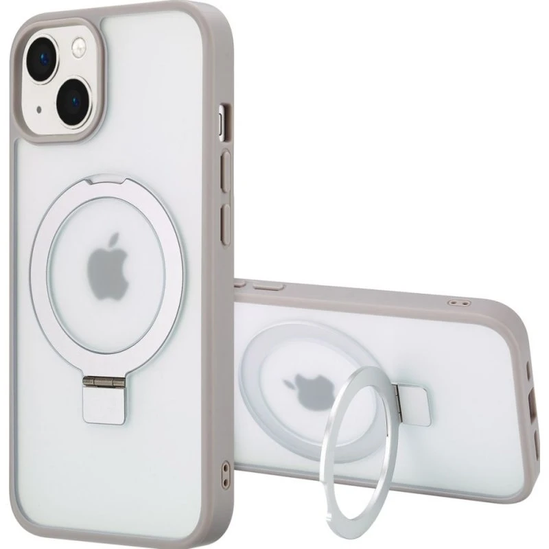 Accezz Ring Stand Backcover met MagSafe voor iPhone 14 - Grijs
