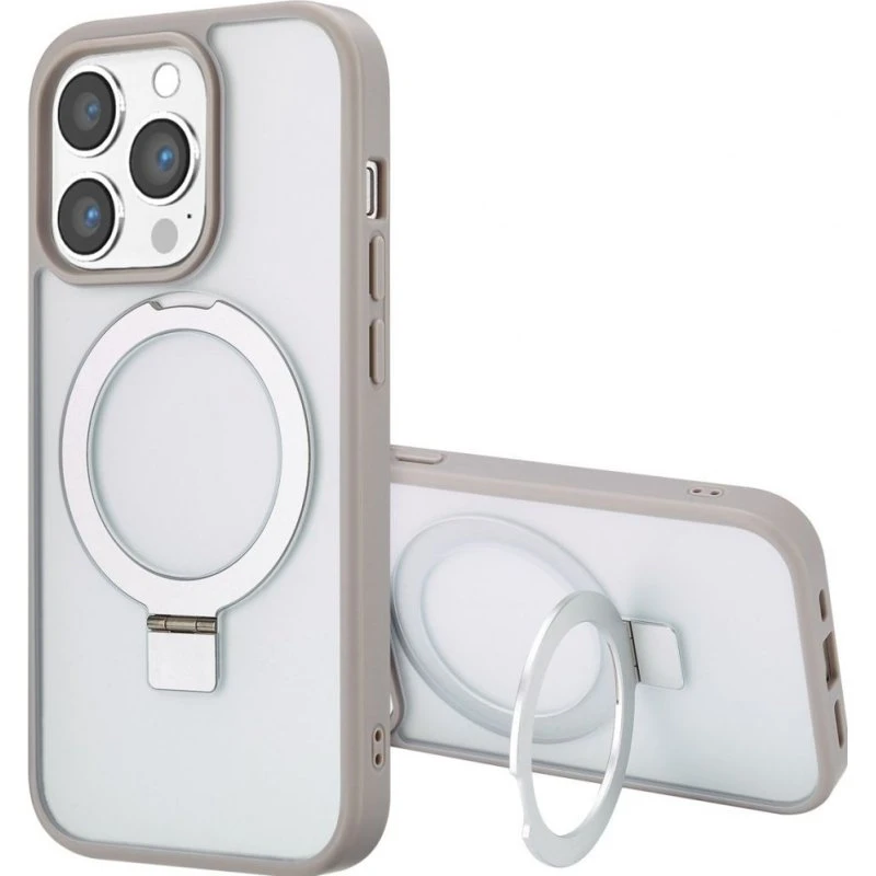 Accezz Ring Stand Backcover met MagSafe voor iPhone 14 Pro Max - Grijs