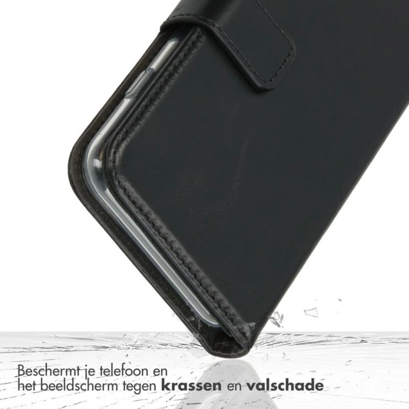 Selencia Echt Leren Bookcase voor Samsung Galaxy A26 - Zwart