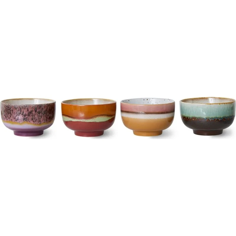 HKliving 70's Kom Geyser - Set van 4 - Ø13,5 cm