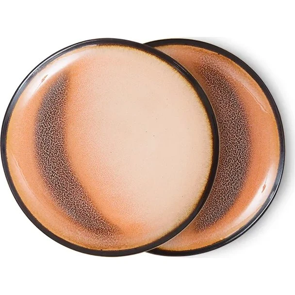 HKliving 70's Dessertbord Horizon, 2-delig, Ø 17,5 cm